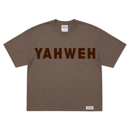 YAHWEH - MOCHA/BROWN/WHITE (Drop Shoulder Oversized Tee)