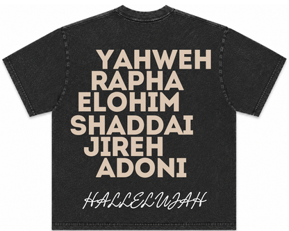 HE IS - Names of God Acid Wash Tee